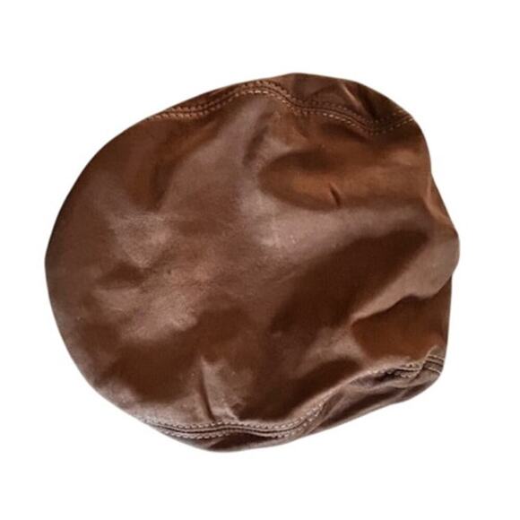 Vintage Hatquarters USA Brown Leather Newsboy Cap M Made in USA Leather - Picture 2 of 7